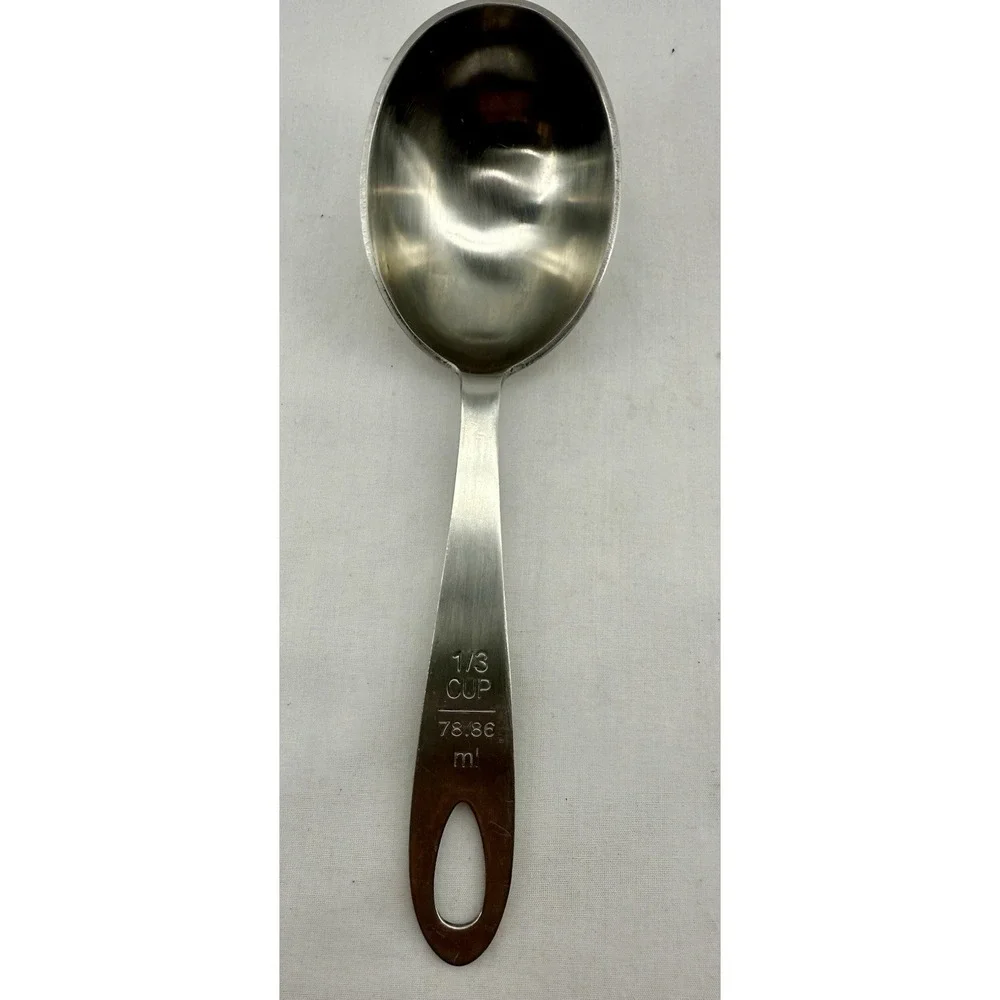 Lindy's MPC4 Stainless Steel Measuring Cup Spoons 3 Pc Set‎ 1/8 1/4 1/3 Cup 8.5